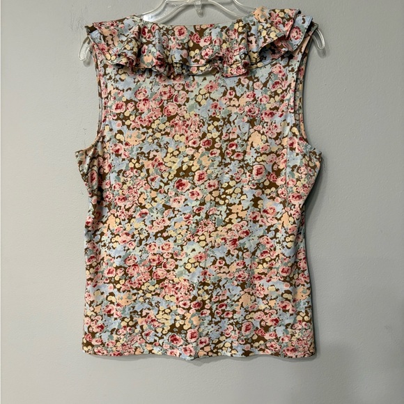Ralph Lauren Large Floral Ruffle Women's Top - Multicolor Preloved - Picture 2 of 4